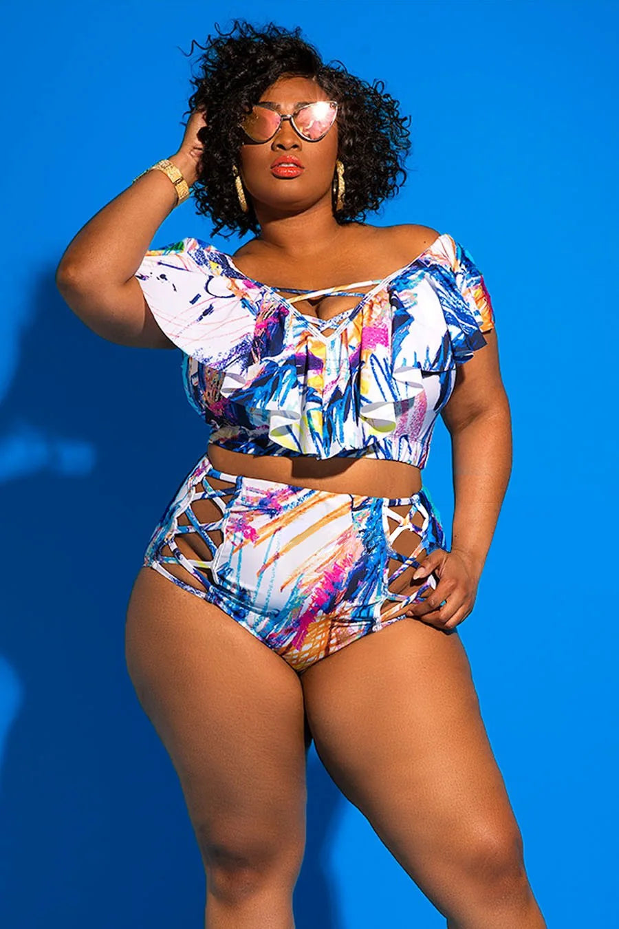 Biquini Conjunto duas peças em V PlusSize