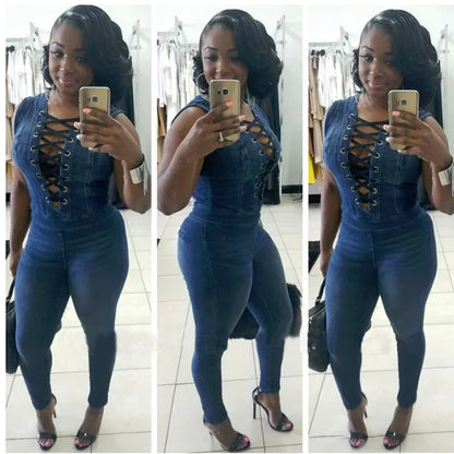 Macacão Jeans com elastano Fashion 2025