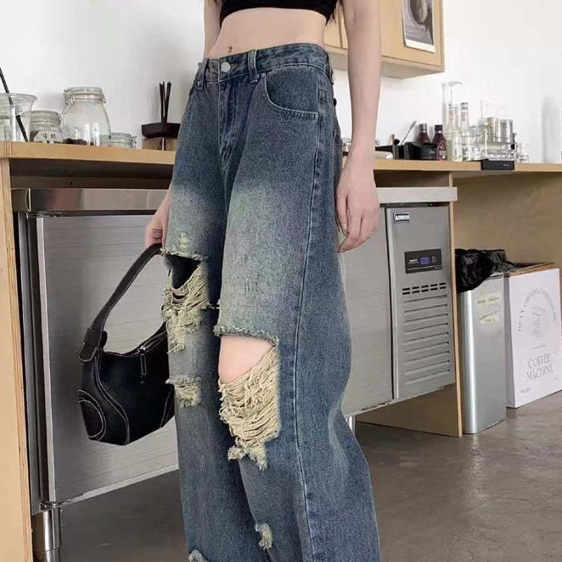 Calça Jeans Pantalona Vintage