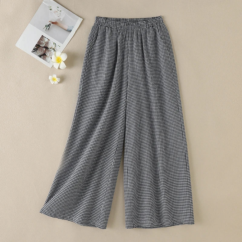 Calça Pantalona Xadrez ZAMZEA