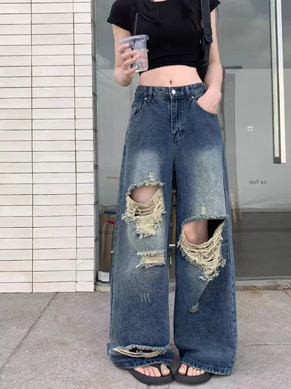 Calça Jeans Pantalona Vintage