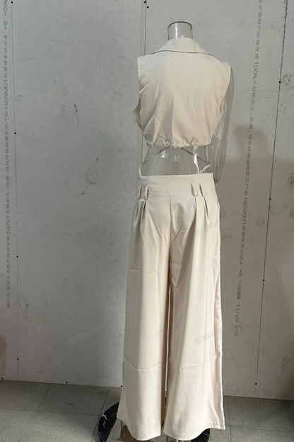 Conjunto Calça Pantalona com blusinha decote em V