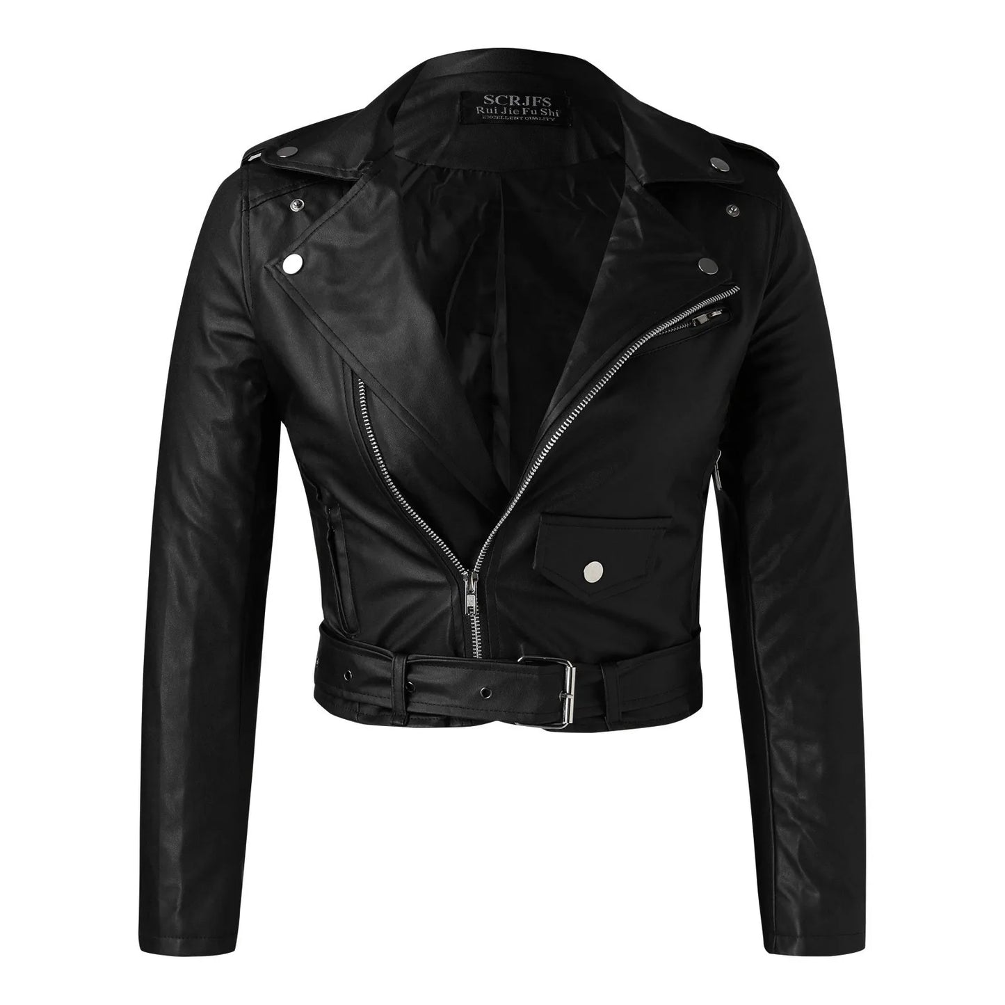 Jaqueta de couro PU feminina AZZA