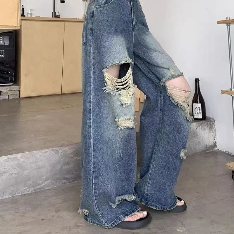 Calça Jeans Pantalona Vintage