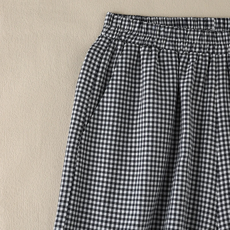 Calça Pantalona Xadrez ZAMZEA