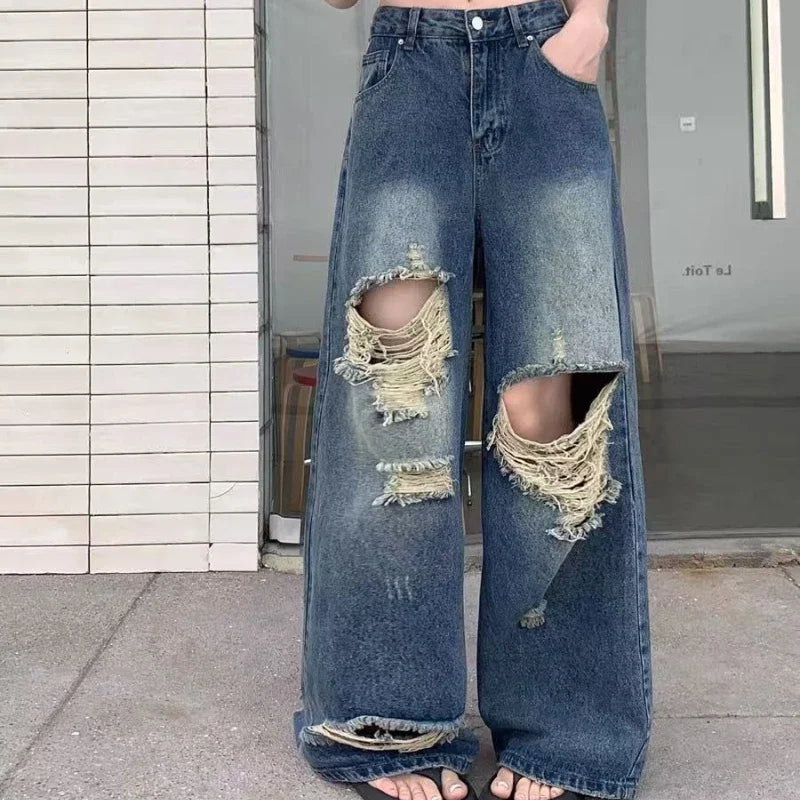 Calça Jeans Pantalona Vintage