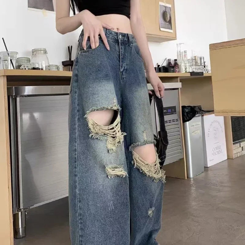 Calça Jeans Pantalona Vintage