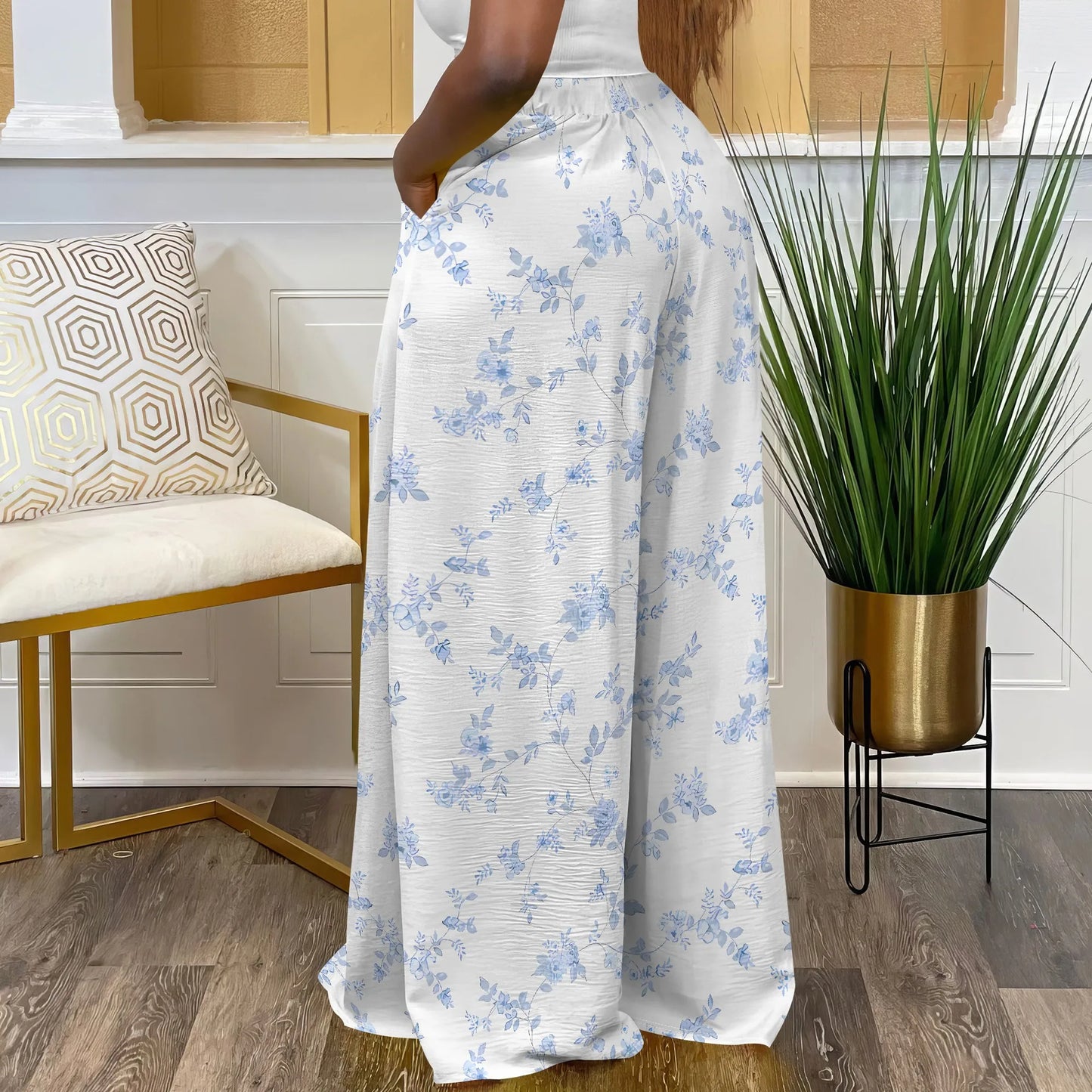 Calça pantalona Palazzo